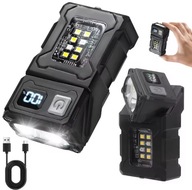 Taktyczna latarka LED COB z wbudowaną głowicą obrotową + magnes USB typ C