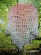 Chusta szydełkowa ombre rękodzieło 170cm x 90cm