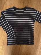 Granatowa bluzka z długim rękawkiem w paski Reserved rozmiar 122 stan bdb