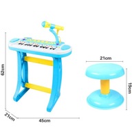 Keyboard z mikrofonem i krzesełkiem Baoli 3132C niebieski
