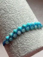bransoletka kamienie naturalne na sznurku regulowanym turkus i akwamaryn