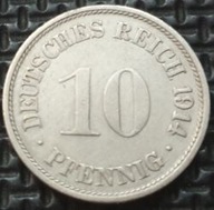 **NIEMCY [1444]*10 Pfennig 1914 *F typ 2 mała tarcza