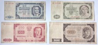Zestaw Banknotów PRL 20 50 100 500 zł 1948 rok