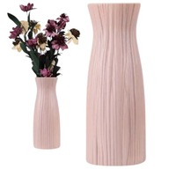 WAZON PLASTIKOWY RÓŻOWY NIETŁUKĄCY NA KWIATY TRAWY PASTELOWY WYSOKI