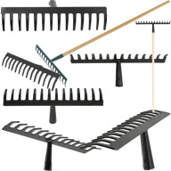 GRABIE OGRODOWE DO LIŚCI TRAWY Z DREWNIANYM TRZONKIEM 14T ZĘBÓW