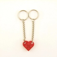 Breloczek LEGO serce czerwone / srebrny łańcuszek / prezent