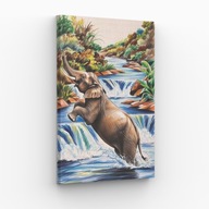 Obraz na płótnie 30x40 Słoń w Rzece natura przyroda | Pomysł na prezent