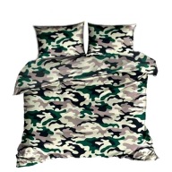 Pościel z bawełny 220x240 + 2x70x80+2x50x60+2x40x40 zamek B 68-1 moro ziel.
