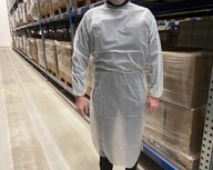 Fartuch jednorazowy z mankietami 10szt/ 75g. Super jakość