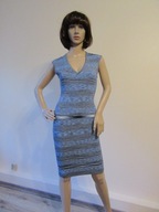 KAREN MILLEN sukienka dzianina niebieski melanż jak nowa _ XS