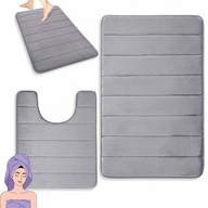 DYWANIKI ŁAZIENKOWE ZESTAW CHŁONNY MATA KOMPLET DYWANIKÓW MIKROFIBRA 2 SZT.