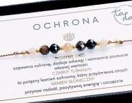 Bransoletka OCHRONA KAMIENIE NATURALNE AMULET złoto/srebro czarny Turmalin