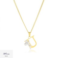 Cp11902 Celebrytka złocona literka "U" aniołek