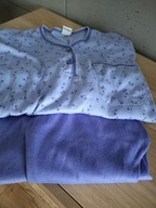 Piżama damska L bawełna super wygodna fioletowa spodnie+bluza 40