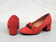 Z naturalnego zamszu i skóry czółenka "Shoe/Ddesign" roz 38