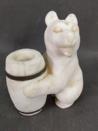 Figurka alabastrowa miś z beczką