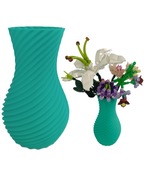 Wazon Twist Mini Nowoczesny Dekoracyjny na Suche kwiaty LEGO 16 cm Miętowy