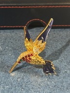 KOLIBER POZŁACANA LUKSUSOWA BROSZKA VINTAGE Z KRYSZTAŁKAMI