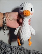 Pluszak maskotka gąska gęś goose handmade szydełko na walentynki