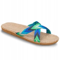 Letnie Lekkie klapki sportowe Lniane Plażowe Niebieski rozmiar 37/38 25 cm