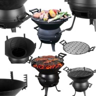 KOCIOŁEK OGRODOWY WĘGLOWY GRILL ŻELIWNY RUSZT KOCIOŁEK PRZENOŚNY