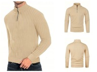 Męski Sweter Old Money – Quarter Zip, Wysoki Kołnierz, Jesień/Zima