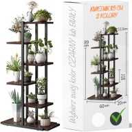 Kwietnik, regał, stojak na kwiaty 113x60x20cm czarno- brązowy