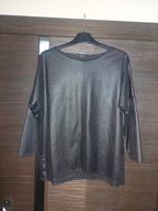 Czarna woskowana bluzka z rękawem 3/4 rozmiar M/L nowa
