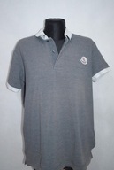 MONCLE R CZARNY T-SHIRT KOSZULKA POLO LOGOWANY LOGO OVERSIZE KOŁNIERZYK