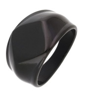 56370 Pierścionek czarna stal chirurgiczna średnica 16 mm