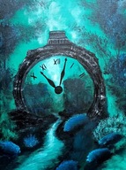 Zagar czas Obraz malowany ręcznie 40x30 /75 Patryk Mit