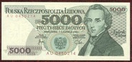 5000 zł. 1982 r. ser. AU UNC b. rzadka seria - PIĘKNY !!!