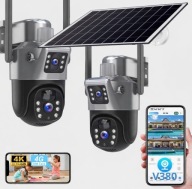 ZEWNĘTRZNA KAMERA SOLARNA SMART 4K TYP-C DWA OBIEKTYWY KARTA SIM 4G GSM PRO