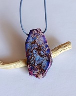 Wisior, naszyjnik z naturalnym, surowym jaspisem cesarskim