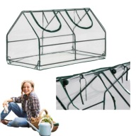 SZKLARNIA NA BALKON FOLIA DWIE KOMORY TUNEL ROZSADNIK OGRODOWA 120X60X60CM