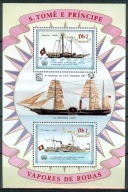 **SAO TOME & PRINCIPE BL.155 = 15E - STATKI, ŻAGLOWCE, PAROWCE