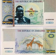 Unikat Banknot Kolekcjonerski 1 Quingintillion Dolarów Zimbabwe UNC UV