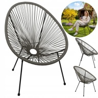 Fotel Ogrodowy Acapulco Krzesło Na Balkon Taras Technorattan Grafit 150kg
