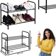SZAFKA NA BUTY OBUWIE WĄSKA CZARNA REGAŁ STOJAK PÓŁKA ORGANIZER LOFT METAL