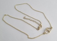 DELIKATNY NASZYJNIK STAL POZŁACANA DWA SERCA