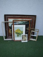 Stare drewniane ramy ramki obrazów zestaw 7szt