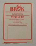 STARA ETYKIETA PIWO BROK MARTIN BROWAR KOSZALIN - SAMOPRZYLEPNA NA KEG