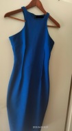 Piekna_Sukienka/ Koktailowa_ Midi_Szafirowa_ 36_ LUX