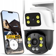 PODWÓJNA KAMERA WIFI IP ZEWNĘTRZNA OBROTOWA QHD 2x4MP ZOOM ZIICAM APLIKACJA