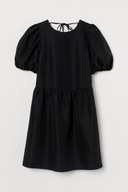 H & M sukienka babydoll oversize bufki falbanka mini baskinka boho luźna XS