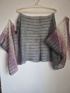 Szal moher,ażurowy cieniowany rękodzieło