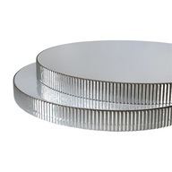 Podkład pod tort STYRODUR BIAŁY 26 cm Srebrny BOK Karbowany „Srebrna Fala”