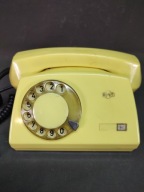Żółty telefon ASTER z czasów PRL-u - SPRAWNY