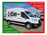 FORD TRANSIT L3H3 2.0 TDCI/131KM KLIMATYZACJA TEMPOMAT CZUJNIKI KAMERA