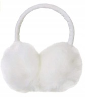 NAUSZNIKI BIAŁE ZIMOWE DAMSKIE OCIEPLANE NA USZY ELEGANCKIE FUTRZANE